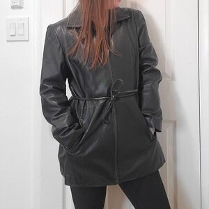 JLC New York Outerwear Black Butter Soft Leather Coat Jacket M